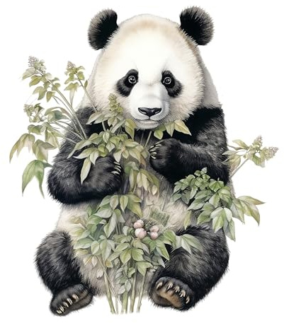 GRAZDesign Wandtattoo Panda Bär Wandaufkleber Kinderzimmer & Wohnzimmer, Wanddeko als Aufkleber, afrikanisch - 66x57cm