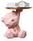 Kayuneed Bär Skulptur mit Tablett, Bären Tablett Deko, Harz Tier Skulptur Deko, Schlüssel Schale Schmuck Aufbewahrungsbox für Wohnzimmer, Eingangsbereich, Büro, Schreibtischdekoration(Rosa)