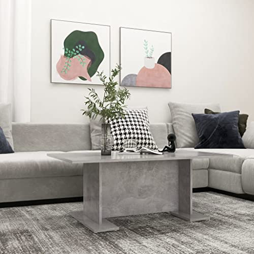 KTHLBRH Salontisch Wohnzimmertisch Sofatisch Wohnzimmerdeko Couchtisch Betongrau 103,5x60x40 cm Holzwerkstoff für Wohnzimmer, Büro, Schlafzimmer