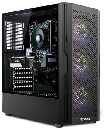 Fierce PC Gaming-AMD Ryzen 7 5700X 3.4-4.6GHz,Radeon RX 7600 XT 16GB, 16GB RAM 3200MHz,1TB NV3 M.2 NVME SSD, 650W PSU, Windows 11, RGB Gaming PC Case