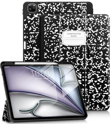 DTTO for iPad Air 13 Inch Case M3/M2 2025/2024, iPad Pro 12.9 Inch Case (6th/ 5th/ 4th/ 3rd Gen), Smart Slim Trifold Stand Soft Cover with Pencil Holder for iPad Air 13, Book
