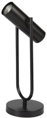 Licht-Erlebnisse Tischleuchte Schwarz 45 cm hoch verstellbarer Schirm Metall Modern GU10 Schreibtischlampe Büro Tischlampe Wohnzimmer Leselampe