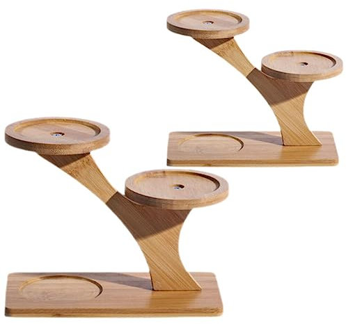 BESPORTBLE Wood Planter Stand 2pcs Succulent Windowsill Shelf 3 Layer Small Bamboo Succulent Rack Garden Plant Tray Planter Storage Organizer for Balcony Corner