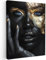 MuchoWow© Bilder 50x70 cm Wohnzimmer Deko Modern Wandbild Foto auf Leinwand Bild Schlafzimmer über Bett Room Decor Geschenke Frau - Gold - Porträt - Schwarz-Weiß - Luxus