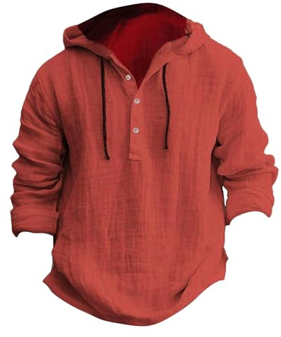 Kapuzenpullover Herren Baumwolle Pullover Dünner Baseball-Sweatshirt Langarm mit Knopf T-Shirt Hemden Tops Hoodie Mit Kapuze Knopfleiste