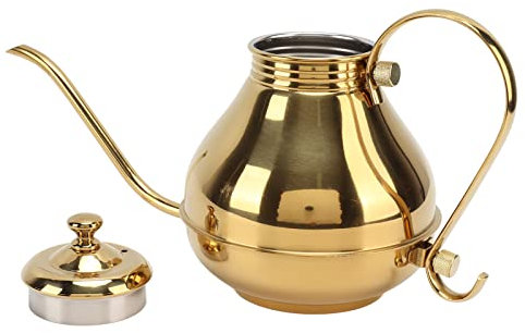 Tetera De Goteo De Café, Tetera De Acero Inoxidable, Tetera De Café, Tetera De Goteo De Café De Boca Fina Dorada De Acero Inoxidable para Té De Kung Fu Casero