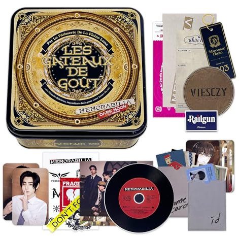 ENHYPEN - [MEMORABILIA] (Moon ver.) Keychain + ID Card + Name Card + Coaster + Memo Pad + CD-R + Postacard + Lyric Sheet + Photocard + Sticker + Ticket + 2 Pin Badges + 4 Extra Photocards