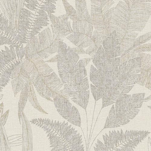 Papier peint Mario Fleurs M1-No.11161 | Non tissé | Beige | Doré | Tadessi | 10,05 m x 0,53 m