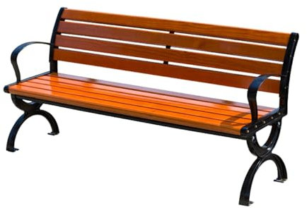 JTPMYFT 47-inch, 59-inch Garden Chair, Solid Wood Bench With Wrought Iron Backrest, Outdoor Leisure Seat, Park Leisure Seat(47.2 * 20.1inch)