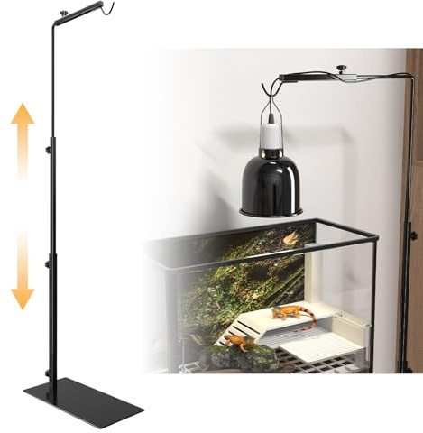 HeatingLux Supporto per lampada di calore per rettili, supporto regolabile per lampada di calore per rettili, supporto per acquario per pesci, gancio per lampada di calore, lampada per rettili