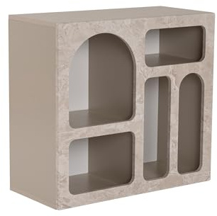 Hochwertiger Konsolentisch, Travertin-Marmor, Sandstone, 80 x 74 x 37 | 100% melaminbeschichtete Spanplatte | perfekt für modernes Homeoffice & Arbeitszimmer, elegantes & funktionales Design