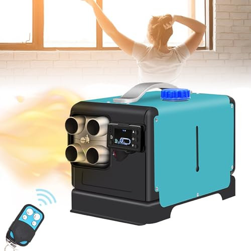 MBBTAG Calentador de Aire Diesel 2-5 KW, calefaccion portatil Camper, con Control Remoto inalámbrico, Calentador de estacionamiento diésel, Temperatura Constante, 12v/24v/220v universales