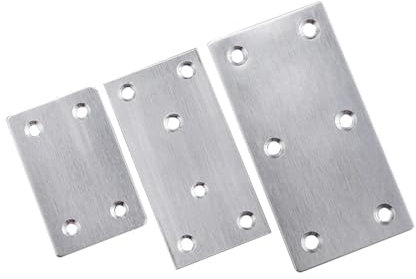 4Pcs Stainless Steel Corner Code Connector Board Plane Connection Code Flat Plate Table Chair Flat Angle Code Word Fixed Piece(100mmX50mm)
