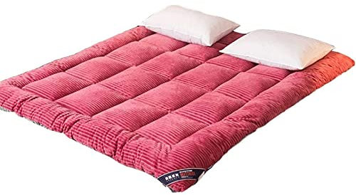 LULUMAIC Japanisches Futon-Bettkissen, Bodenmatratze, verdickte Faltbare Matte, aufrollbares Bett, Campingunterlage, Schlafkissen für Erwachsene (Grau, 200 x 220 cm)