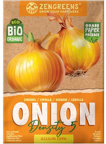 ZenGreens® – Graines de oignon bio - Semences potagères - Graines de légumes pour une culture facile au jardin, sur le balcon ou dans un potager surélevé - Ognon - Density 5