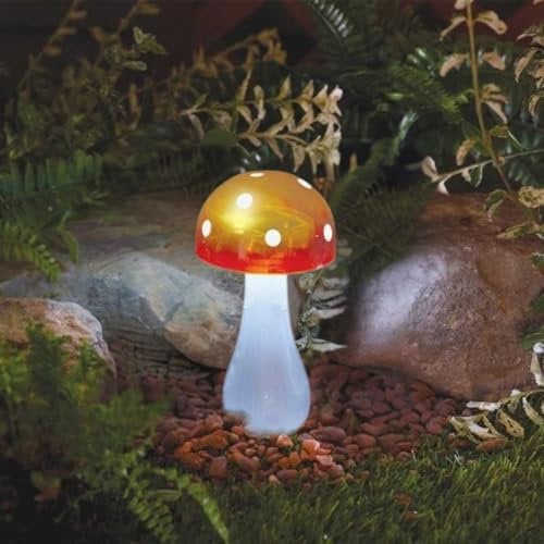 Garden Mile Red Button Mushroom Light Ornament Outside Pathway Lighting Mushroom Lights Outdoor Durable Garden Lights Solar Powered Waterproof For Patio Yard Flowerbed