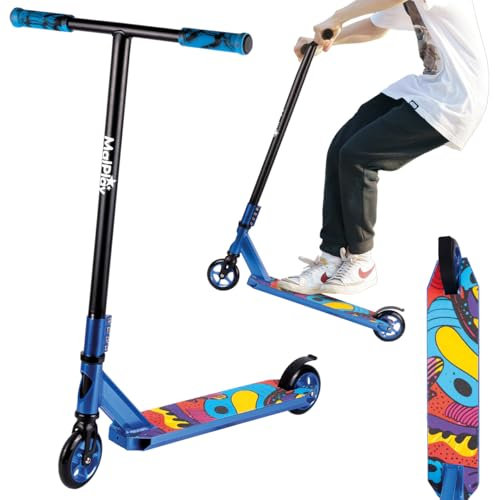 Malplay Klappbarer Tretroller Trick Roller für Kinder Jugendliche Urban Aluminium 360° Bunt, bis zu 100 kg ABEC9
