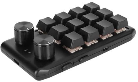 KIMISS Gaming Macro Keypad with 12 Mechanical Keys - Programmable Red Keypad for PC and Multimedia Use (Wired USB)