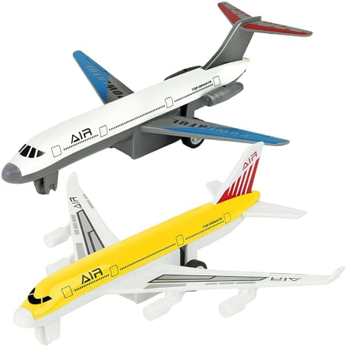 iuiiaii 2 Pcs Airplane Toys, Aeroplane Toys Pull Type Toy Planes, Toy Aeroplane Models, Collection Festival Birthday Party Favors Suitable for Persons Aged 15 Years and Older