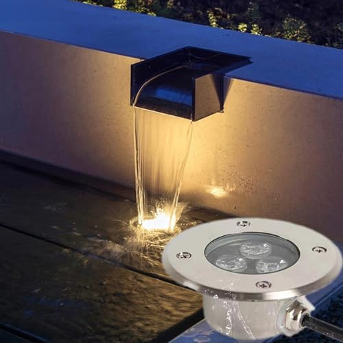 JDZYFFS 3W LED Ring Fountain Light - Underwater Pool Light, IP68 Recessed Underwater Lights, Ultra Thin Ground Lights, LED Ring Fountain Lighting(Red,220v)