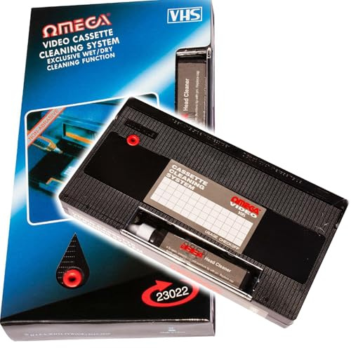 Buystarget VHS Cleaning Cassette, Wet & Dry VCR Head Cleaner System with Scientific Formula Fluid (20ml), Reusable 50x Video Head Cleaning Tape for VHS VCR Player – Restores Clear Picture & Sound