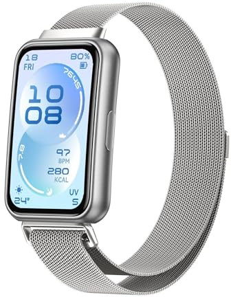 Smartwatch Armband Metall für Huawei Band 11/11 Pro / 10 Mesh Magnetverschluss Schwarz