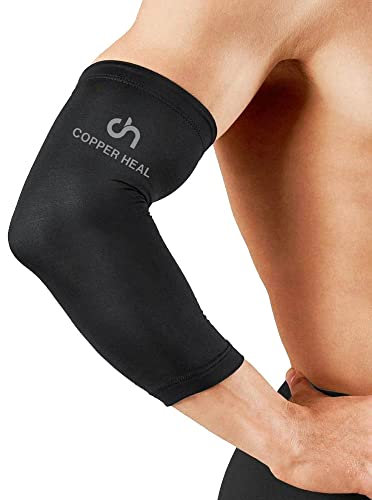 COPPER HEAL Elbow Sleeve Ellenbogen-Kompressionshülse - Genesung Ellenbogenbandage GARANTIERT höchsten infundiert Inhalt Unterstützung steife Muskelkater Gelenke Arm Tennis Wrap Elbow sleeve brace