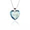 Individuelle Lieblingsstück, Kinderkette 925 Sterling Silber erstellt mit Swarovski Elements Herz Anhänger Blue AB Herz und individueller Namensgravur