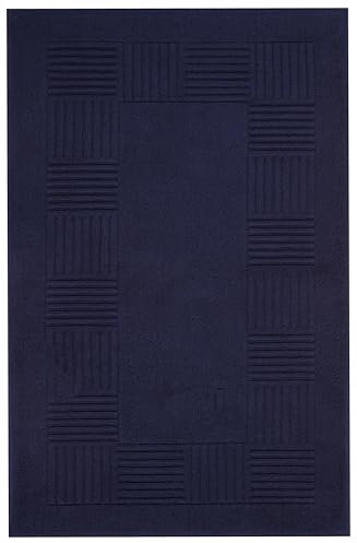 Betz Badvorleger Badematte Badteppich Duschvorleger Frottee Größe 50 x 90 cm 100% Baumwolle Elegance 1150g/m² Farbe Navy Blau