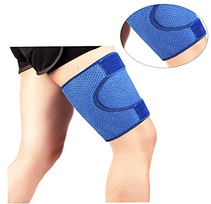 Manchons de Compression Cuisse en Néoprèn, Haofy 1 Protection Cuisse Sport Bande de Cuisse pour Femmes et Hommes Protection Cuisse Jambe Compression Bretelles Réglables Taille Unique