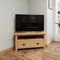 Milan Oak Corner TV Unit | TV Stand Storage TV Cabinet | Rustic Medium Wood Tone