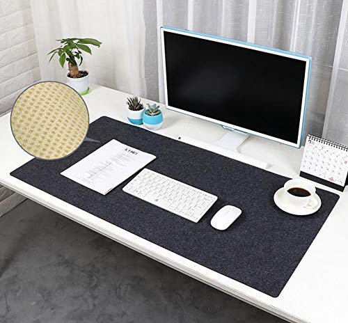 Öko Schreibtischunterlage Filz Große Maus Filzpad mit Antirutschbeschichtet, Antistatisch Arbeitsplatz Tischunterlage, Kratzfest Filzunterlage, für Gaming Laptop Tastatur, Dunkelgrau, 50x100cm