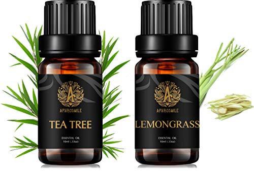 Aromathérapie Arbre à thé Huile Essentielle Set pour diffuseur, 2x10ml 100% Pure Citronnelle huiles essentielles Kit pour Humidifier-Tea Tree,Citronnelle huiles Set, pur Citronnelle,théier huiles kit