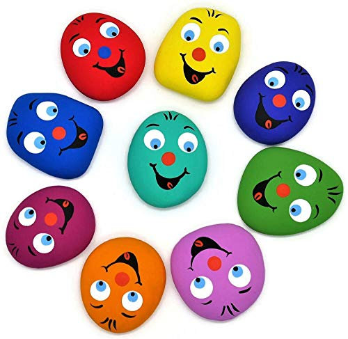 Andys Steinwelt® Schmunzelstein Ben in 9 ca. 4-5 cm, verschiedenen Farben erhältlich, Geschenke für Schüler, Tischdeko, Geburtstagsgeschenk, Glücksbringer, Glückssteine, bemalte Steine, Geschenkidee