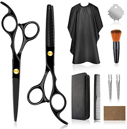 Haarschere 3er Set, Hair Scissors Extra Scharf Profi, Friseurschere Mit Einseitiger Mikroverzahnung, Effilierschere Edelstahl, Effilierschere AusdüNnen