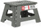 Relaxdays Tabouret Pliant M, Portable, escabeau de Salle de Bain, 150 kg, Plastique, 22 x 35 x 28 cm, Gris Clair