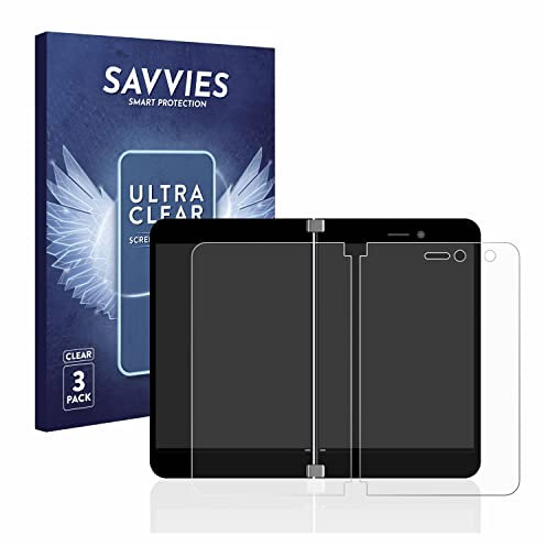 Savvies 6 Stück Schutzfolie für Microsoft Surface Duo Displayschutz-Folie Ultra-Transparent