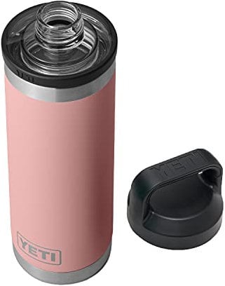 Yeti Rambler 18 oz Bottle, Vacuum Insulated, Stainless Steel with Chug Cap, Sandstone Pink