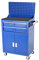 2-Schublade Rollende Werkzeugkiste, Werkzeugschrank, Werkzeugkasten mit 4 Rädern, Tragbare Top-Box mit Schloss Werkzeugkasten für Garage und Werkbank (Blau) (Color : Style 2, Size : 0.8mm Thick)