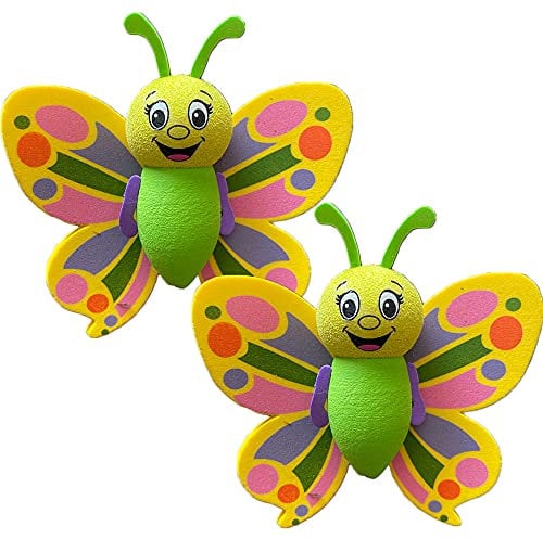 2 Pcs Butterfly Shape Car Antenna Toppers - Anti-collision Doll Decoration Balls