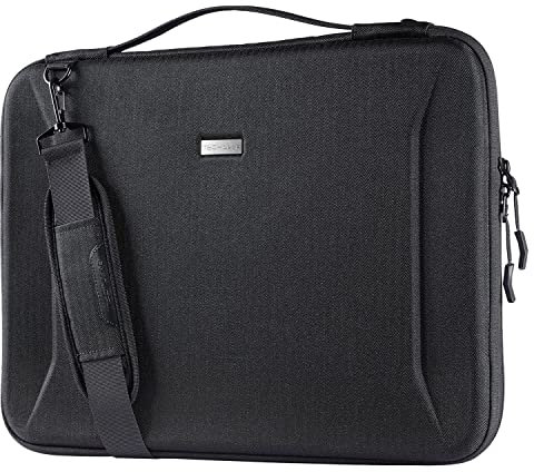 TECHGEAR Hard Shell Case for 15.6-16 Laptops, Zipped Travel Shockproof Sleeve Case, Shoulder Strap, fits Lenovo Yoga 720 IdeaPad 310 320 ThinkPad T570/Dell Inspiron 15/HP Envy 15/15.6 Notebooks etc