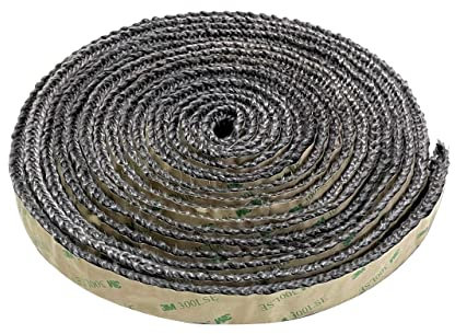 Selbstklebendes Dichtungsband für Herdfenster, 2,5 cm Breite 1,8 m Länge, flache Herdtür-Glasdichtung, selbstklebendes flaches Dichtungsband für Herd und Kamin, Fenster aus Glas