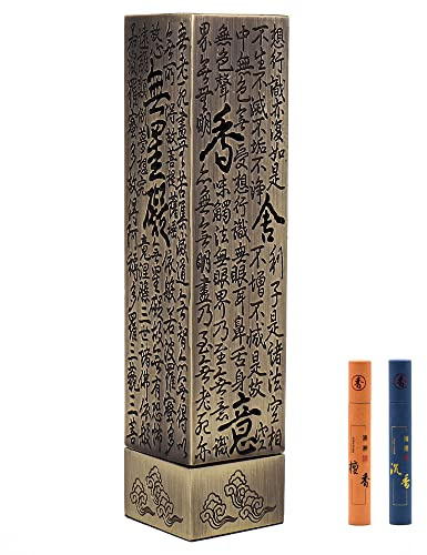 Supporto per bastoncini di incenso, bruciatore di incenso linea, portacandele di incenso in ottone, adatto per la decorazione della sala di meditazione a casa, ufficio, yoga, 60 bastoncini di incenso