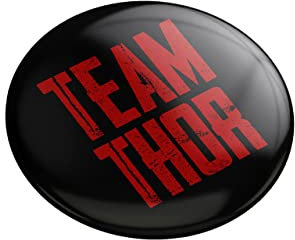 Elbenwald Button Team Thor Motiv für Marvel Fans Ø 5,5 cm
