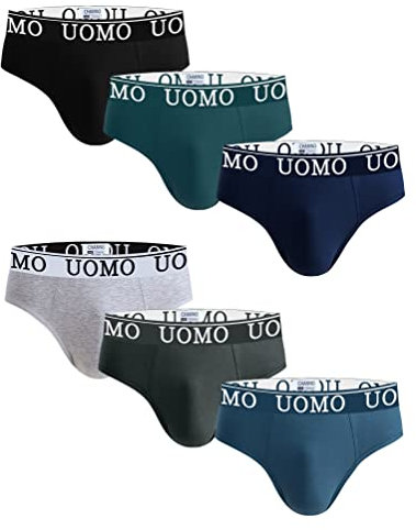 Channo Slips en Coton pour Hommes Uomo - Lot de 6, Multicolore, XL