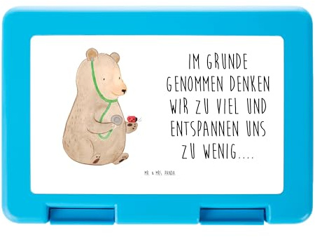 Mr. & Mrs. Panda Brotdose Bär Arzt - Geschenk, Bentobox, Butterbrotdose, Doktor, Vesperbox, Snackbox, Teddy, Doktorin, Professor, Vorratsbehälter, Ärztin, Bento Box