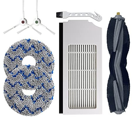 Vacuum Cleaner Accessories for T10/T10 TURBO/X1, 7 Piece Sweeper Parts Attachment Set Includes 1*Main Rolling Brush, 1*Filter, 2*Side Brushes, 2*Rags, 1*Cleaning Brush