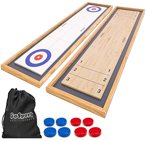 GoSports 6 Foot Shuffleboard and Curling 2-in-1 Game