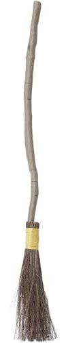 Smiffys Extendable Authentic Broomstick 3 Pieces, 98cm, Halloween Fancy Dress Accessory, Witch Dress Up Accessories