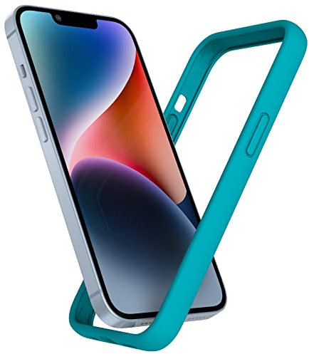 K TOMOTO Kompatibel iPhone 14 Bumper Case (6,1 Zoll), Liquid Silikon Bumper Case [Stoßabsorbierend] [Erhöhter Kantenschutz] [Fallschutz] [Seidig und weiche Haptik] Rahmen Bumper Case, Teal